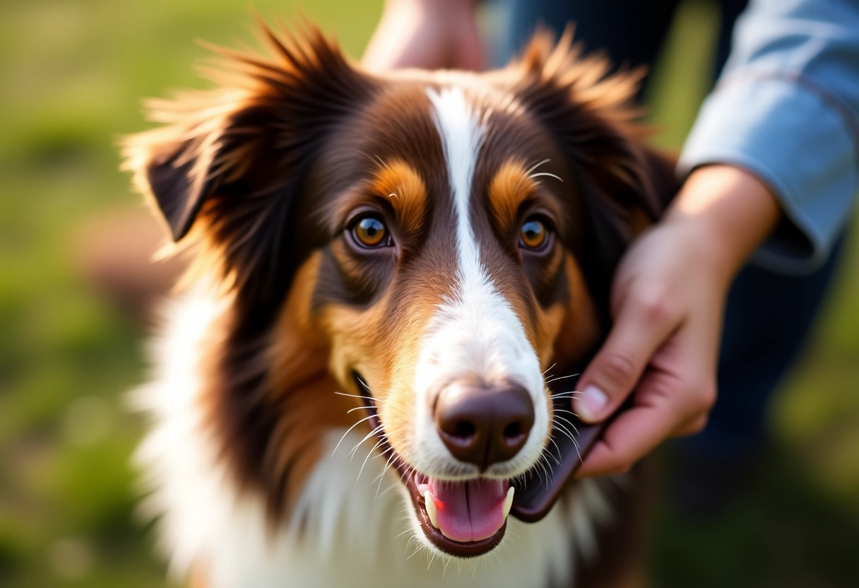 border collie marron