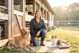 Accueil lumineux d'une pension pour chiens et chats
