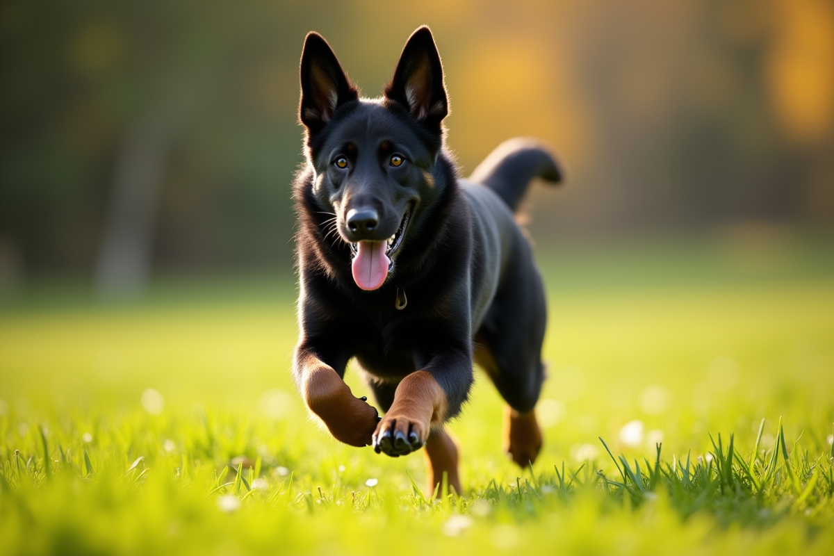Chien berger allemand noir courant dans l