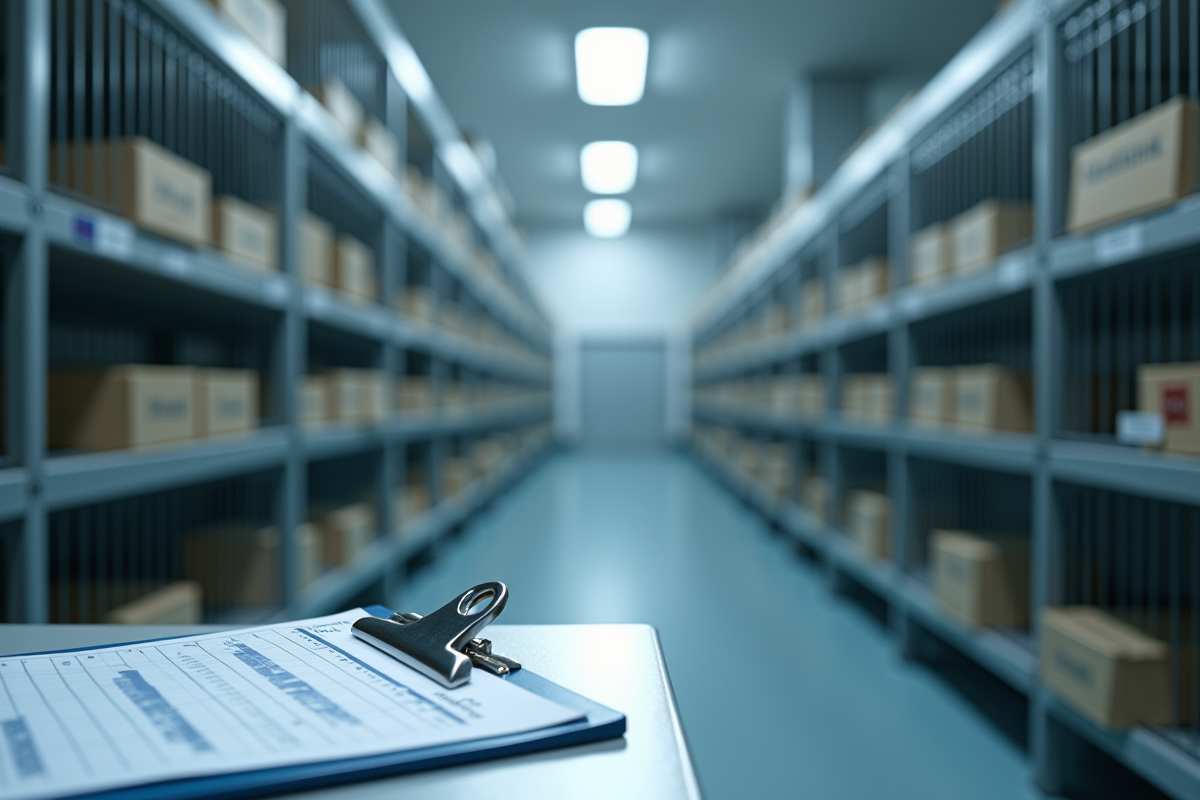 Cages vides dans un centre de recherche avec un carnet de résultats