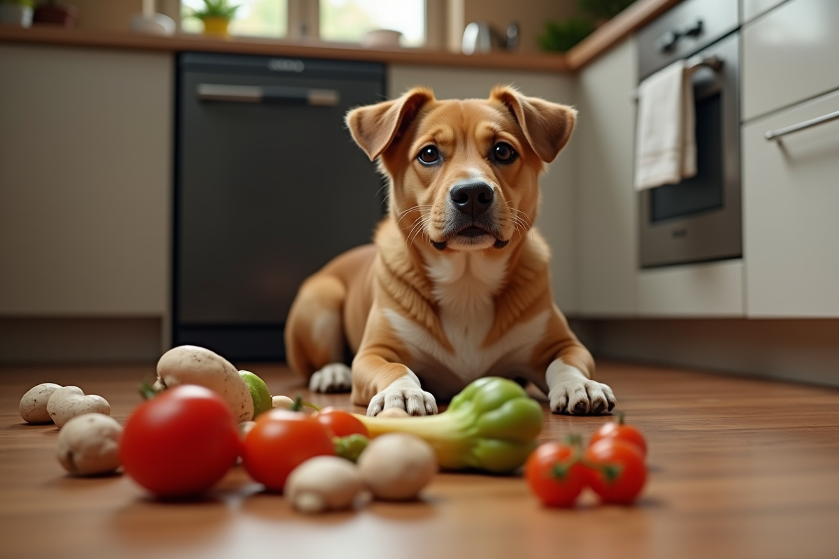 chien légumes