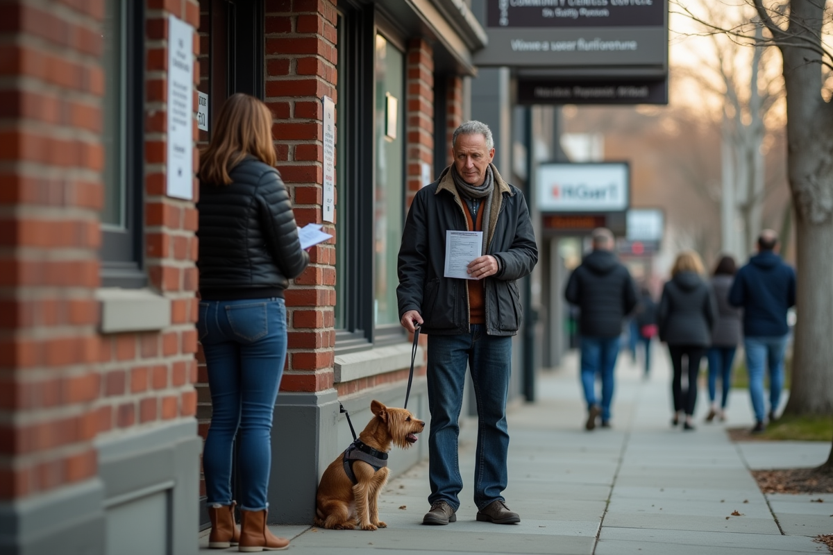 Homme montre une demande de transfert d