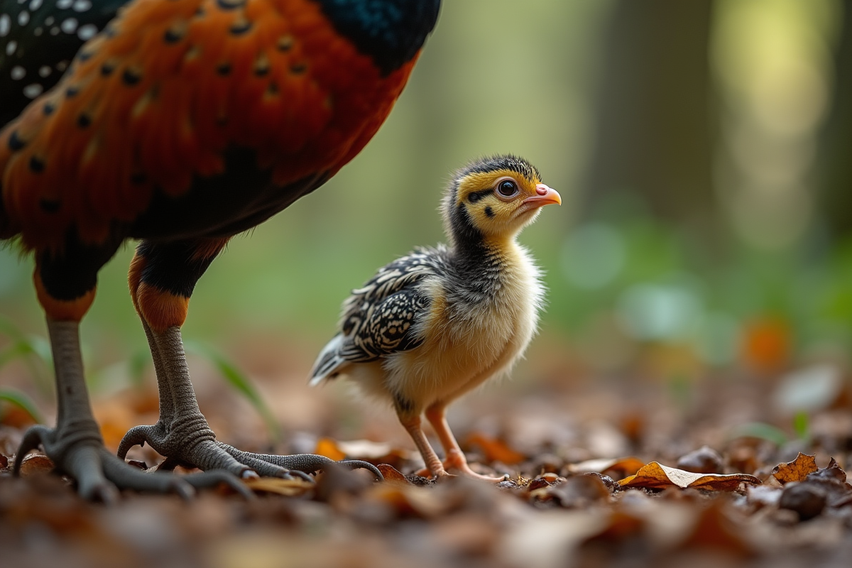 Poussin de perdrix à côté d