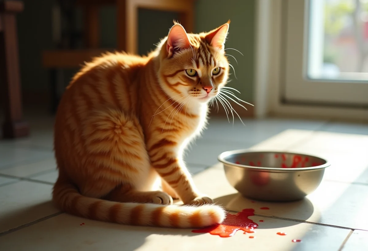 chat malade vomit
